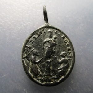 MEDALLA RELIGIOSA ANTIGUA VIRGEN DEL PILAR ZARAGOZA / SANTA CATALINA ALEJANDRIA