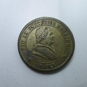 MEDALLA RELIGIOSA PAPA PIO IX - JUBILEO EPISCOPAL 1877 - SIN ANILLA