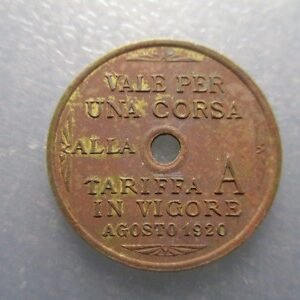 ITALIA TURIN TORINO TRAMVIA TRANVIA FICHA 1920