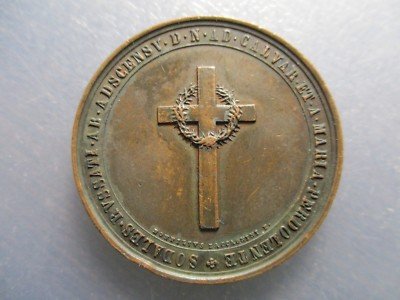 MEDALLA RELIGIOSA 1860 CARDENAL CONSTANTINO PATRIZI NARO SECRETARIO INQUISICION