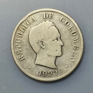 COLOMBIA 50 CENTAVOS 1922 BC+