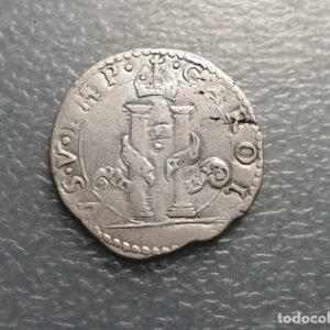 IMPERIO ESPAÑOL MILAN CARLOS I (V ALEMANIA) DINERO DE 8 SOLDI NO BASE BAJO S AMBROSIO RARA MBC