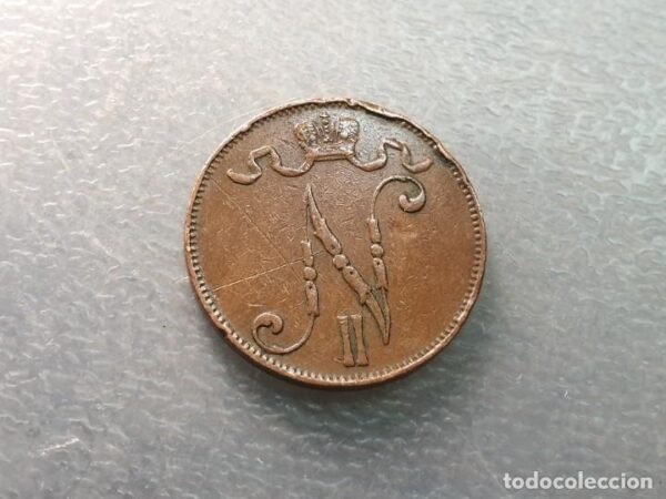 FINLANDIA OCUPACION RUSIA 5 PENNIA 1907 - Imagen 2