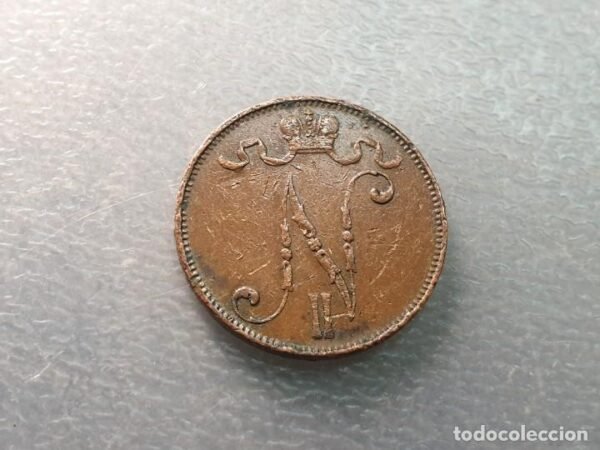 FINLANDIA OCUPACION RUSIA 5 PENNIA 1908
