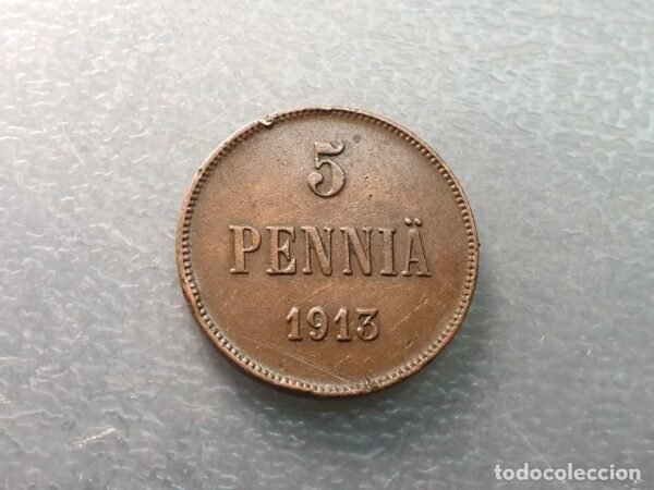 FINLANDIA OCUPACION RUSIA 5 PENNIA 1913 - Imagen 3