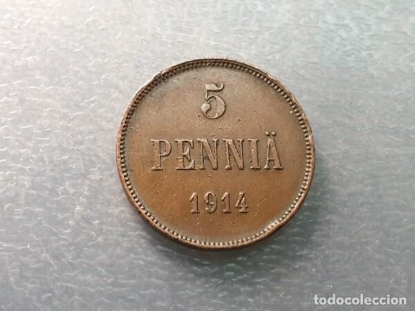 FINLANDIA OCUPACION RUSIA 5 PENNIA 1914 - Imagen 3