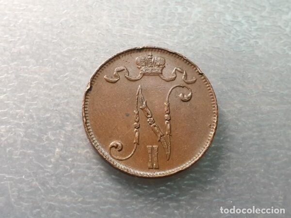 FINLANDIA OCUPACION RUSIA 5 PENNIA 1915 - Imagen 2