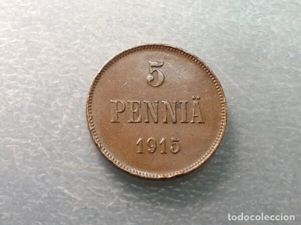 FINLANDIA OCUPACION RUSIA 5 PENNIA 1915 - Imagen 3