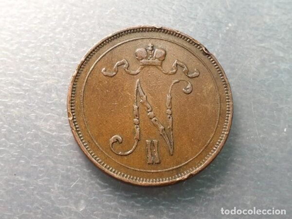 FINLANDIA OCUPACION RUSIA 10 PENNIA 1899