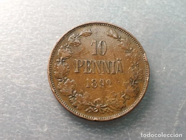 FINLANDIA OCUPACION RUSIA 10 PENNIA 1899 - Imagen 3