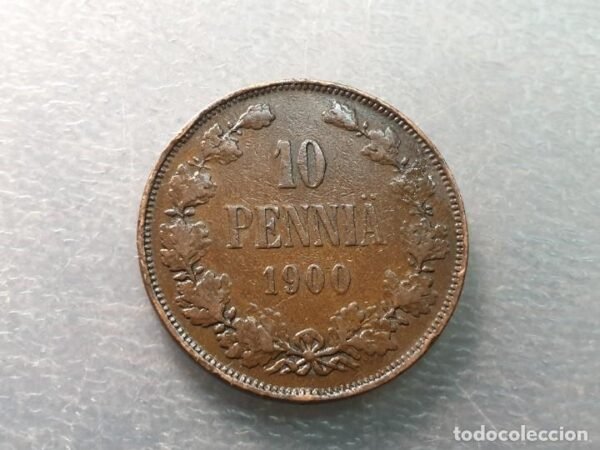 FINLANDIA OCUPACION RUSIA 10 PENNIA 1900 - Imagen 3