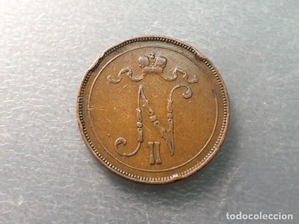 FINLANDIA OCUPACION RUSIA 10 PENNIA 1907 - Imagen 2