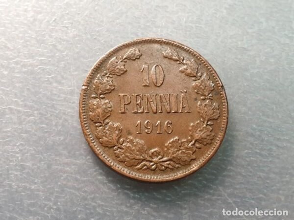 FINLANDIA OCUPACION RUSIA 10 PENNIA 1916 - Imagen 3