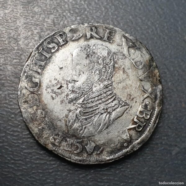 PAISES BAJOS ESPAÑOLES AMBERES FELIPE II FILIPSDAALDER - ECU 1572 - Imagen 2