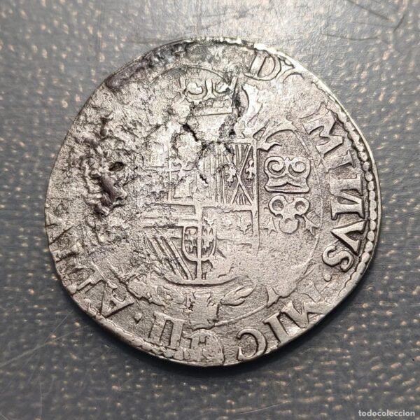 PAISES BAJOS ESPAÑOLES GELDERLAND FELIPE II 1/2 FILIPSDAALDER 1562o NO ESTÁ EN CATÁLOGOS RARA 13,36g - Imagen 3