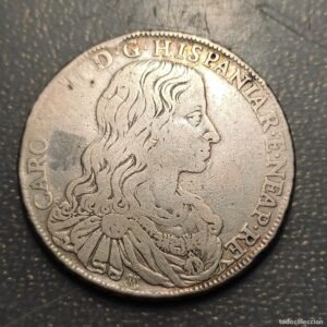 IMPERIO ESPAÑOL NAPOLES CARLOS II DUCATO 1684 ”AG A” EN LINEA RARA 27,38g