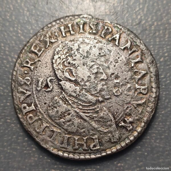 IMPERIO ESPAÑOL MILAN FELIPE II ESCUDO 1588 - Imagen 2