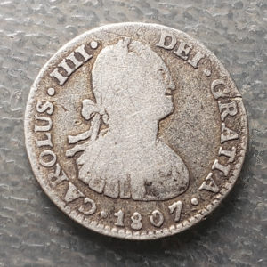 MEXICO CHARLES IV OF SPAIN SPANISH COLONIAL 1 REAL 1807 TH