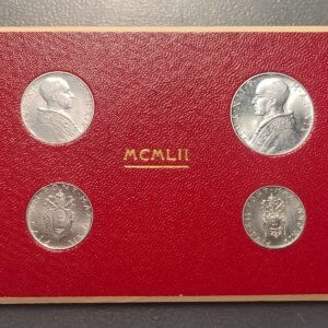 VATICANO PIO XII SERIE ANUAL OFICIAL 1952 1 LIRA - 2 LIRAS - 5 LIRAS - 10 LIRAS