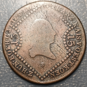 AUSTRIA FRANZ II (I) 15 KREUZER 1807 S SMOLNIK