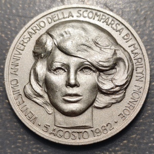 ESTADOS UNIDOS UNITED STATES MEDALLA 1982 20 AÑOS MUERTE MARILYN MONROE PLATA