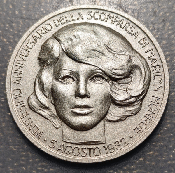 ESTADOS UNIDOS UNITED STATES MEDALLA 1982 20 AÑOS MUERTE MARILYN MONROE PLATA