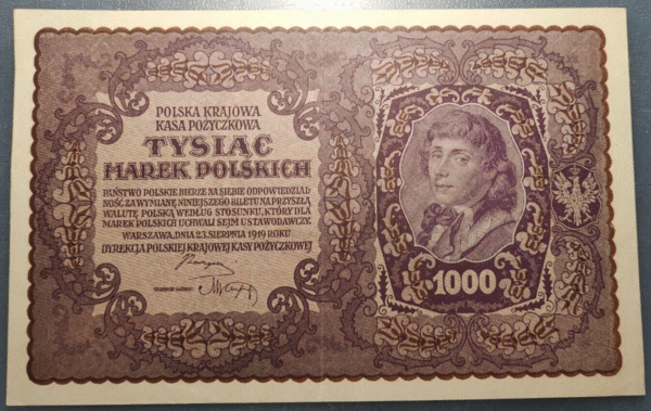 POLONIA POLAND 1000 MAREK POLSKICH 23/08/1919 P29 EBC