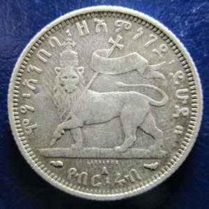 ETIOPIA ETHIOPIA 1/4 BIRR 1889 A KM 3 MBC+/EBC-