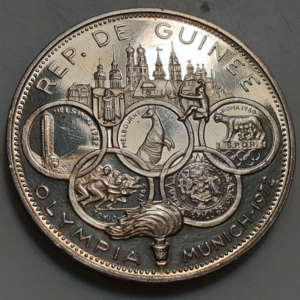 GUINEA GUINEE 500 FRANCOS 500 FRANCS 1969 KM15 PROOF J. OLIMPICOS MUNICH 72 SC-