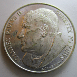 MEDALLA RELIGIOSA - FICHA PAPA JUAN PABLO II - SAN FRANCISCO DE ASIS