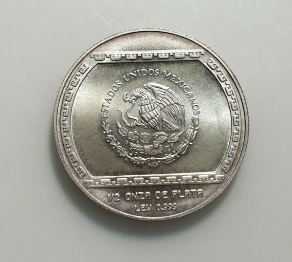 MEXICO 2 NUEVOS PESOS 1993 TAJIN 1/2 OZ 1/2 ONZA - Imagen 2