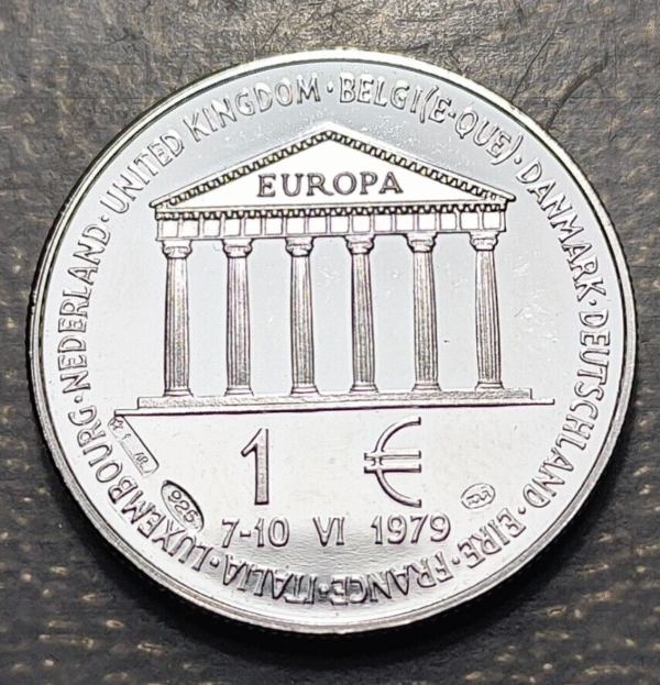 EUROPA EUROPE MONEDA UNICA FICHA 1 EURO 1979 PLATA SILVER - Imagen 2