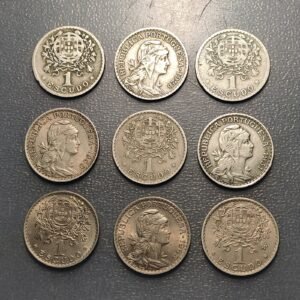 PORTUGAL REPUBLICA LOTE 9 MONEDAS 1 ESCUDO