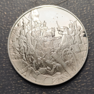 BELGICA FRANCIA NAPOLEON BONAPARTE BATALLA WATERLOO MEDALLA MODERNA PLATA 925