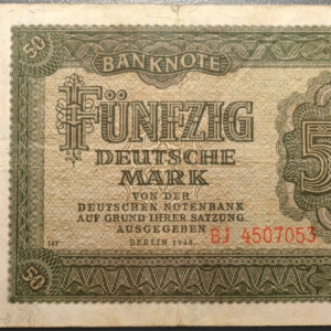 EAST GERMANY ALEMANIA ESTE DDR 50 DEUTSCHE MARK 1948 BC+