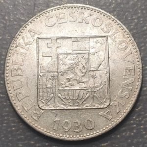 CZECHOSLOVAKIA CHECOSLOVAQUIA 10 KORUN 1930 KM 15 PLATA