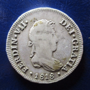 LIMA FERNANDO VII 2 REALES 1818 JP