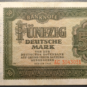 EAST GERMANY ALEMANIA ESTE DDR 50 DEUTSCHE MARK 1948 MBC