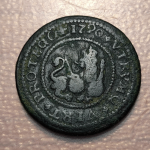 ESPAÑA BARCELONA FELIPE V 2 MARAVEDIS 1720