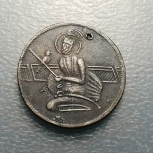 INDIA FICHA DE TEMPLO HINDU - TEMPLE TOKEN 28 mm AGUJERO