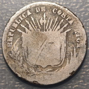 COSTA RICA 25 CENTAVOS 1864 SCARCE