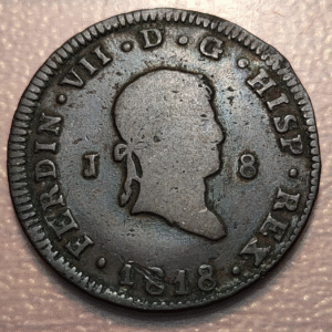 ESPAÑA JUBIA FERNANDO VII 8 MARAVEDIS 1818