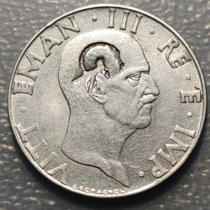 ITALIA REINO II GUERRA MUNDIAL WWII 50 CENTESIMI 1939 CONTRAMARCA COMUNISTA