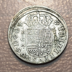 ESPAÑA CUENCA FELIPE V 1 REAL 1718 JJ