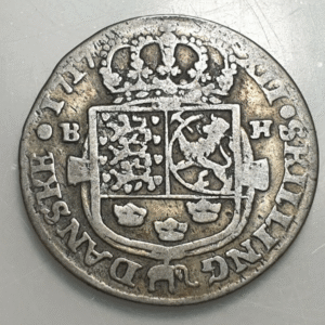 DINAMARCA DENMARK FREDERIK IV 12 SKILLING DANSK 1717 BH KM-6 MBC