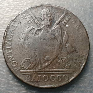 ESTADOS PAPALES PONTIFICIO VATICANO BOLOGNA BOLONIA  PIO VII 1 BAIOCCO 1816 B BC