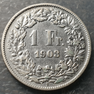SUIZA SWITZERLAND 1 FRANCO 1 FRANC 1903 B BC+