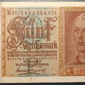 GERMANY ALEMANIA 5 REICHSMARK 1942 P186a MBC/MBC+