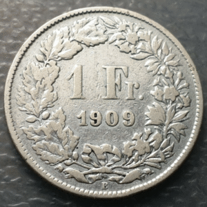 SUIZA SWITZERLAND 1 FRANCO 1 FRANC 1909 B BC