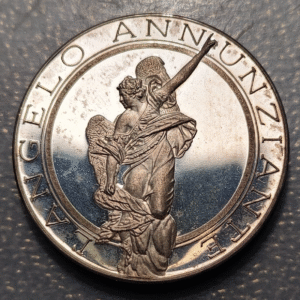ITALIA MONTEVARCHI TOSCANA MEDALLA 1980 ANGEL ANUNCIANTE PLATA
